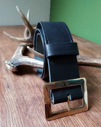 The Kilt Experience Handsewn leather Kilt Belt with solid brass buckle