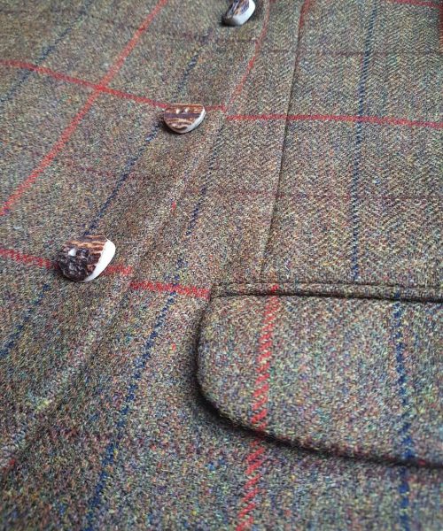 The Kilt Experience Lovat Tweed Kilt Jacket, Handmade Scottish Antler Buttons